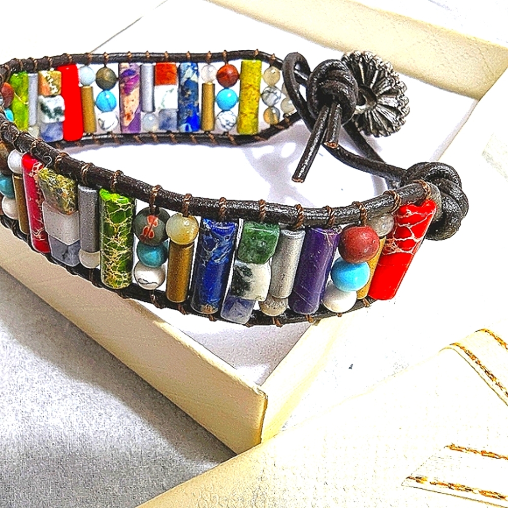 Chakra Stone Bracelet Multicolored Bead Natural Stone Bracelets